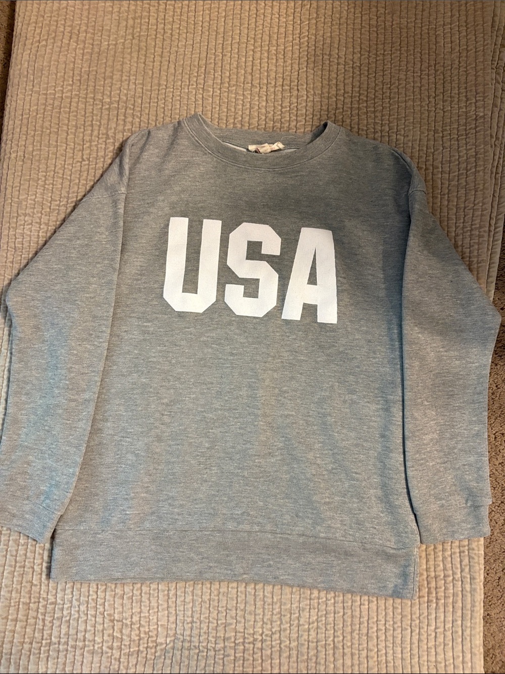 Mazik Gray Crewneck Sweatshirt with USA Print size medium